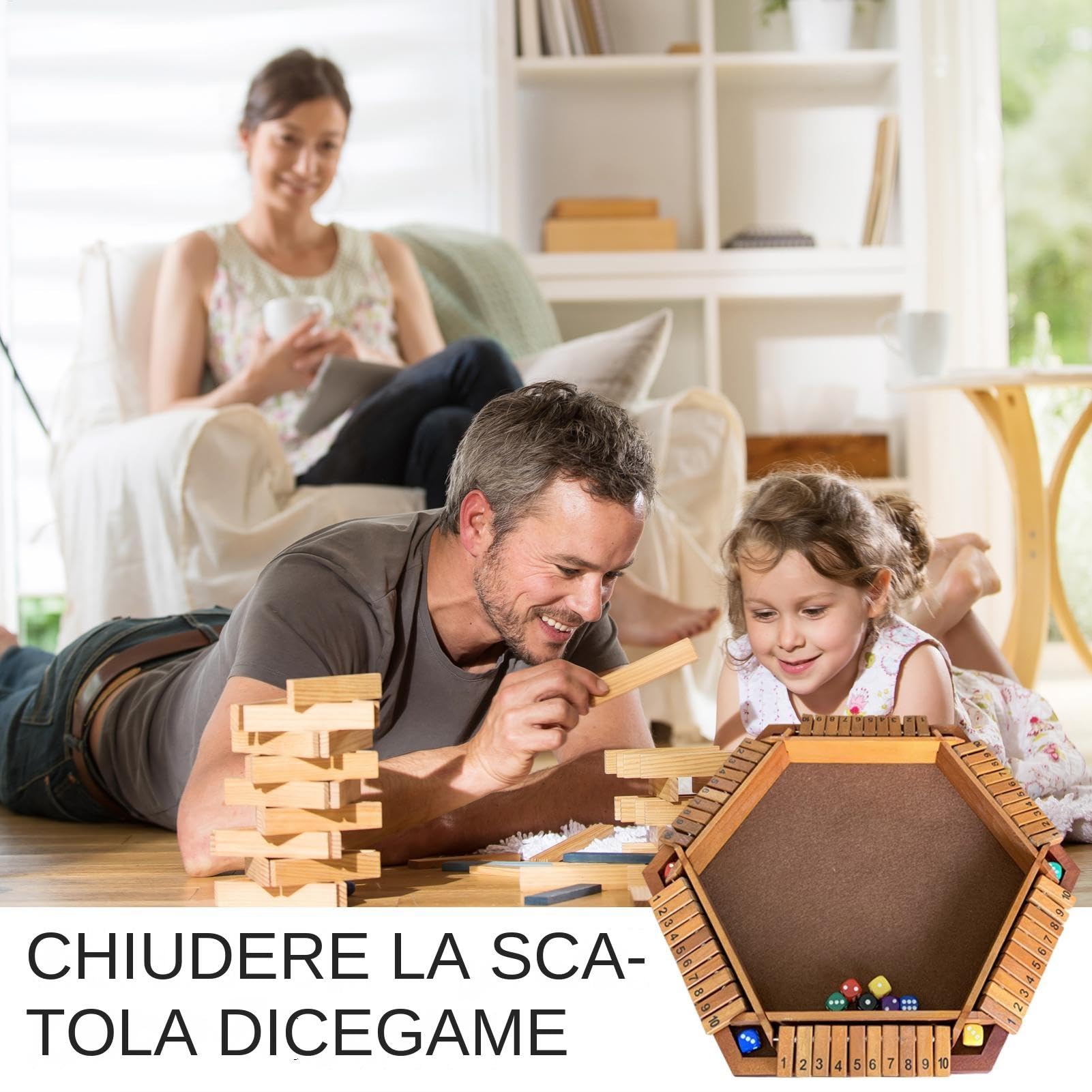 Shut the Box Dice Game Travel, Family Classroom Dice Rolling