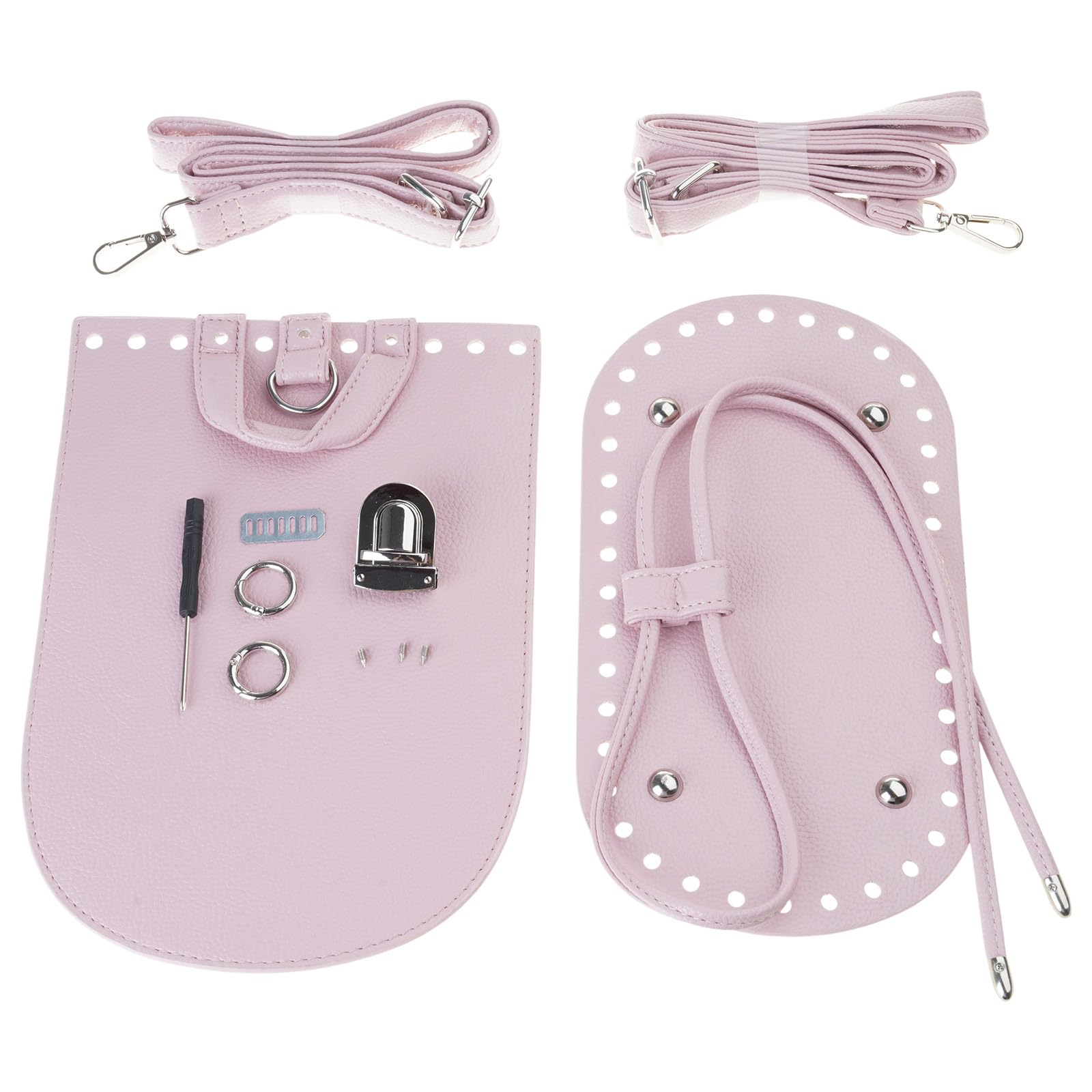 LiRRvb Crochet Bag Supplies Set with Adjustable Strap PU Leather Base and Bottom Base for Crafting Backpack Purses Crochet Bag Making Supplies