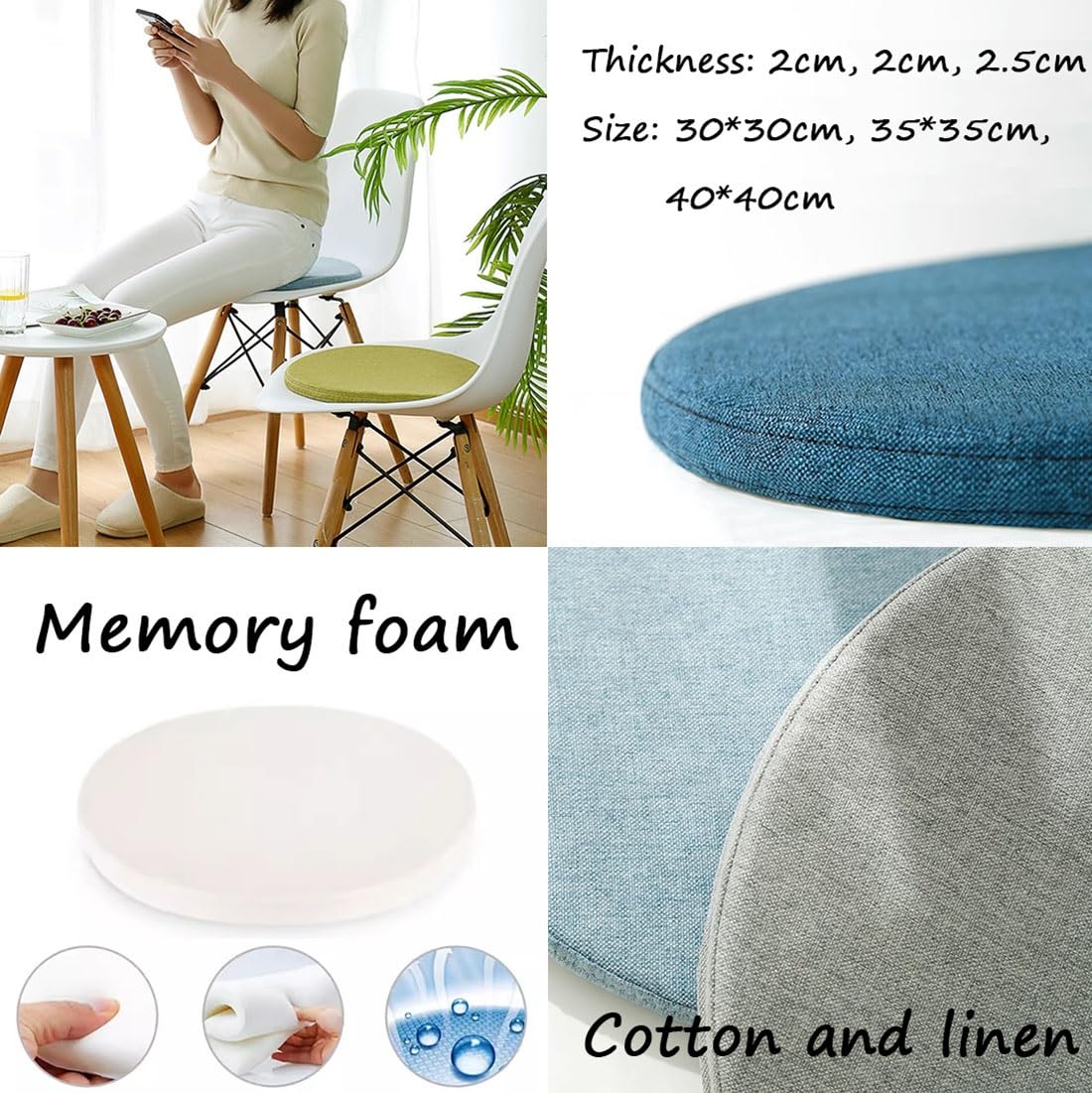 Cuscini Rotondi In Memory Foam In Pelle Nera Per Sgabelli Alti E