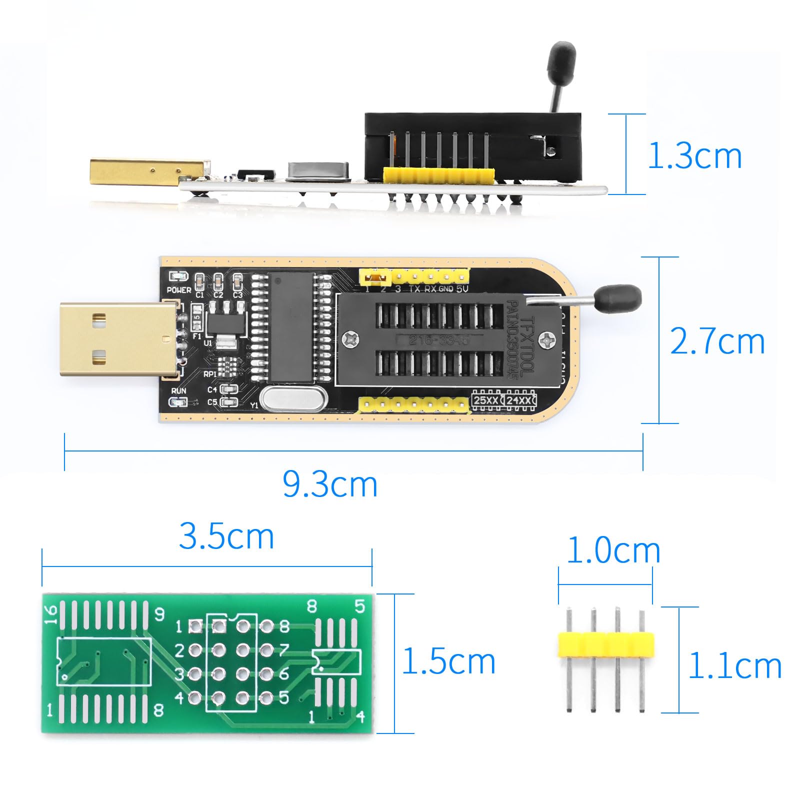 SOIC8 SOP8 Flash Chip IC CH341A programmatore USB per EEPROM, programmatore USB BIOS + clip SOP8 + adattatore SOIC8