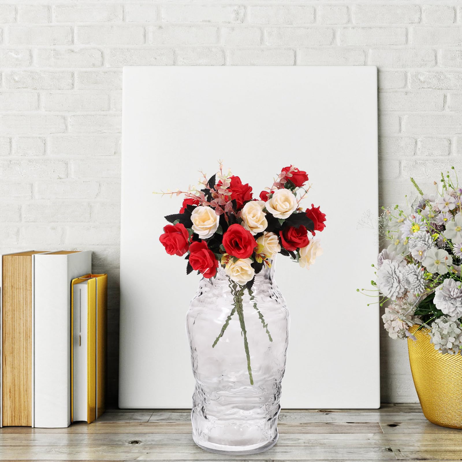 Jarrón de Cristal para Flores Secas, Vidrio, Mesa, Cocina y Boda