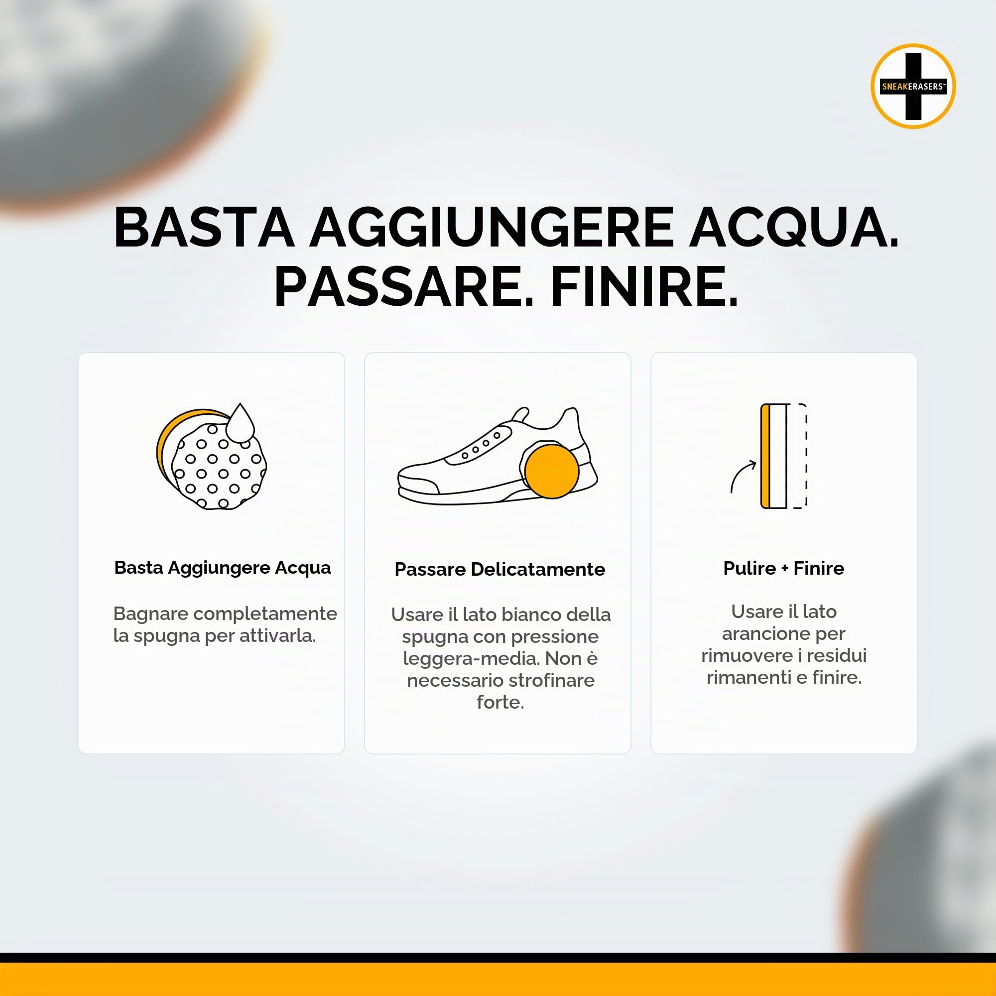 SneakERASERS Detergente istantaneo per suole e scarpe da ginnastica, di alta qualità, usa e getta, spugna a doppio lato per pulire e sbiancare le suole delle scarpe