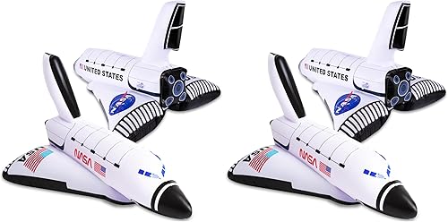 Miniatura 8 de ArtCreativity Inflables de transbordador espacial, juego de 2, 14 pulgadas de largo, decoraciones de fiesta temática del espacio exterior y juguetes