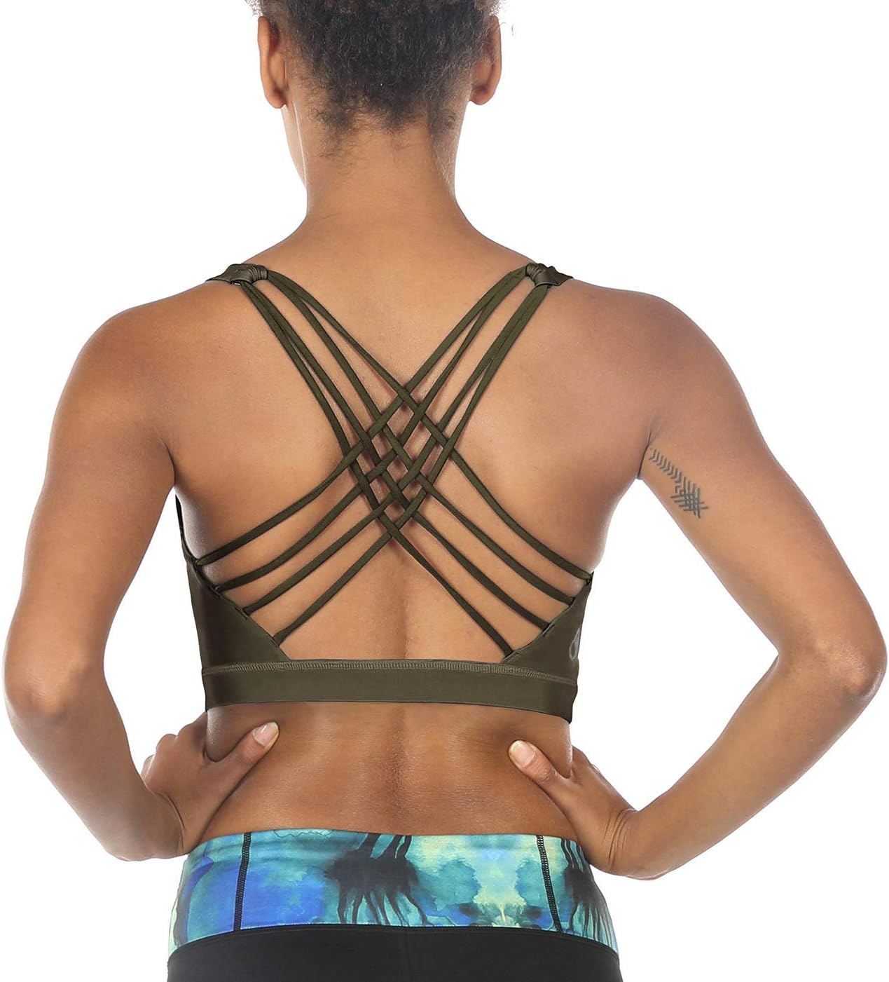 icyzone Sports Bras for Women - Activewear Strappy Padded Workout Yoga Tops Bra