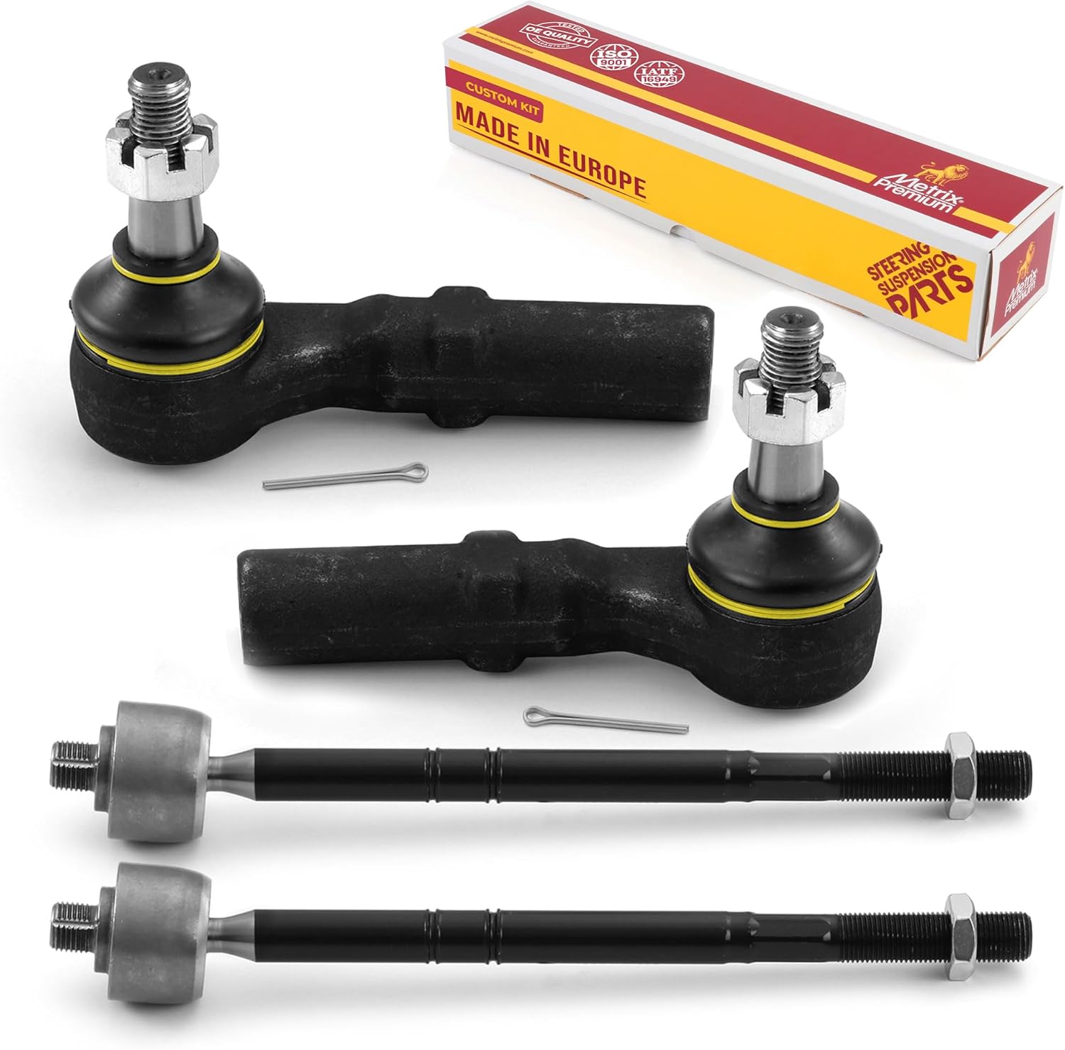 Metrix Premium Chassis Parts - 4 PC Inner & Outer Tie Rod End Kit Fits 2006-2010 Jeep Commander, 2005-2010 Jeep Grand Cherokee, Replacement EV80782, ES80643, ES80644, Made in Europe