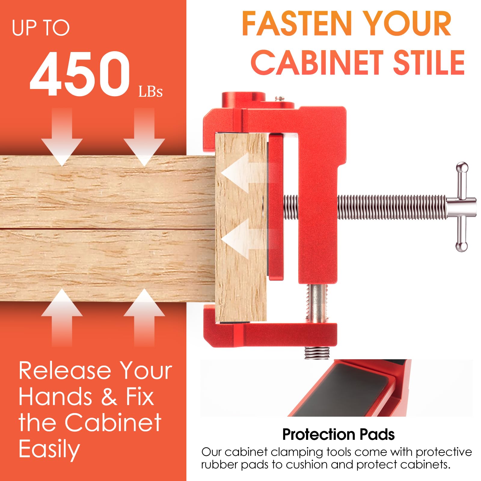 Cabinet Clamps 2 Pack,Cabinet Claw, Cabinet Tool, Face Frame Clamps for Installing Cabinets,450 Lbs Load Limited,Cabinetry Clamps,Cabinet Installation Clamps,Aluminium Alloy Woodworking Carpenter Tool