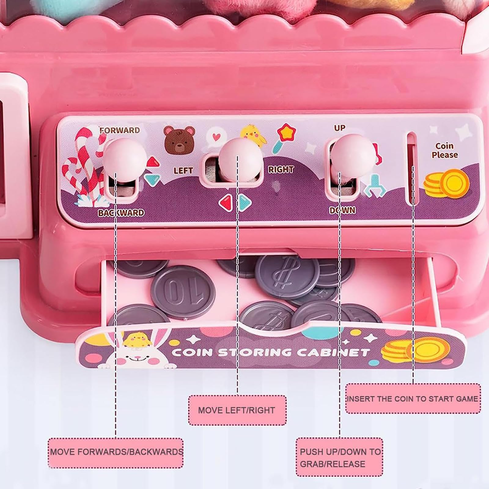 Máquina de garras para niños, peluche y sonidos, juguete expendedor de dulces para niños. Marrón | en línea Máquina de garras para niños, peluche y sonidos, juguete expendedor de dulces para niños. Marrón | en línea