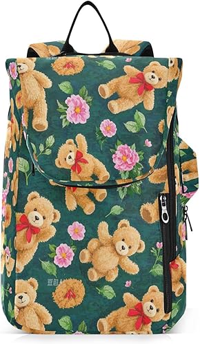 Bolsas de raqueta de tenis de bádminton resistentes al agua, diseño de dibujos animados, lindo oso de peluche marrón, bolsa de remo para pickleball