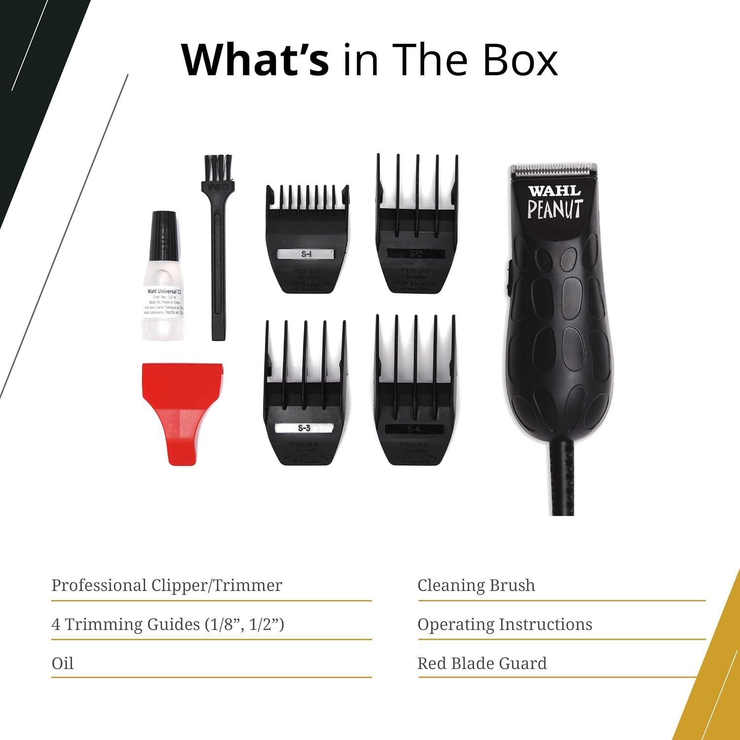 Wahl Professional Wahl Peanut 88888888888888-295 Black Corded Clipper/Trimmer for Men