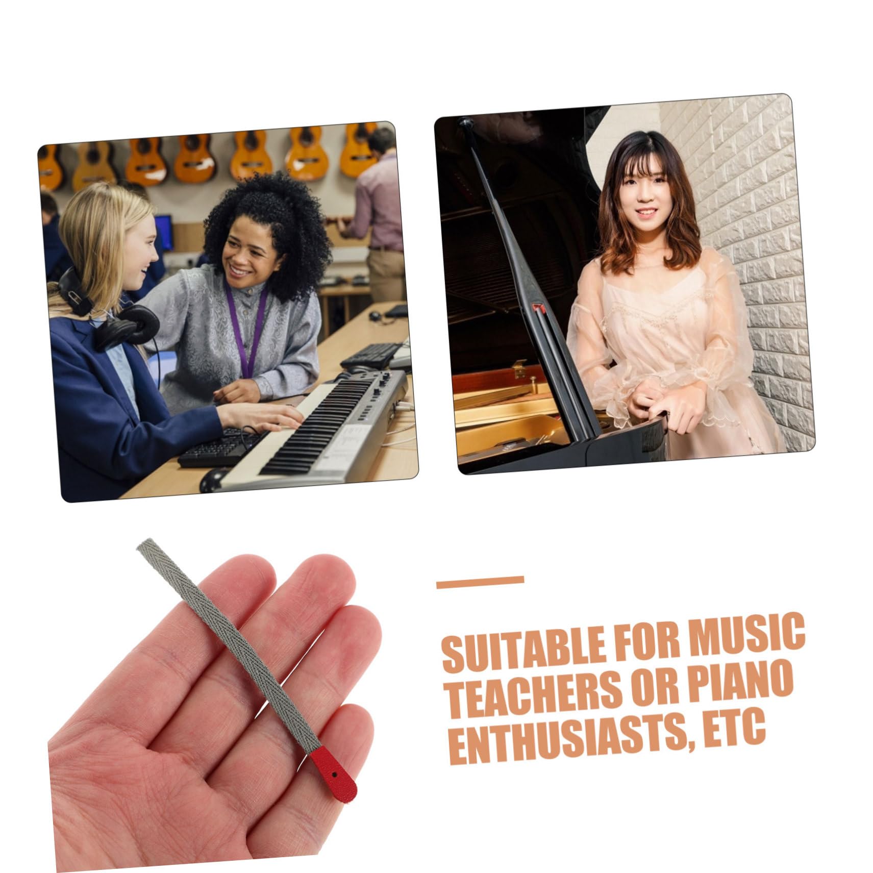Cuerda de Afinación para Piano Verde de Tela, 90 Piezas para Ajuste Preciso y Mantenimiento en Pianos Verticales, Herramienta Adecuado para Profesores y Academias de Música