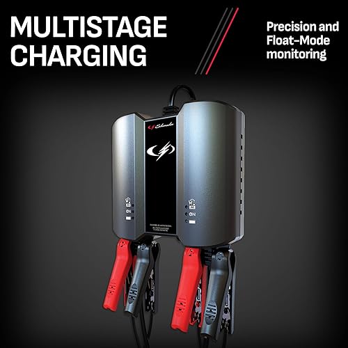 Miniatura 2 de Schumacher SC1444 - Cargador y mantenedor de batería de dos bancos de 2 A, 6 V12 V, para motocicletas, deportes de potencia, automóviles, SUV,