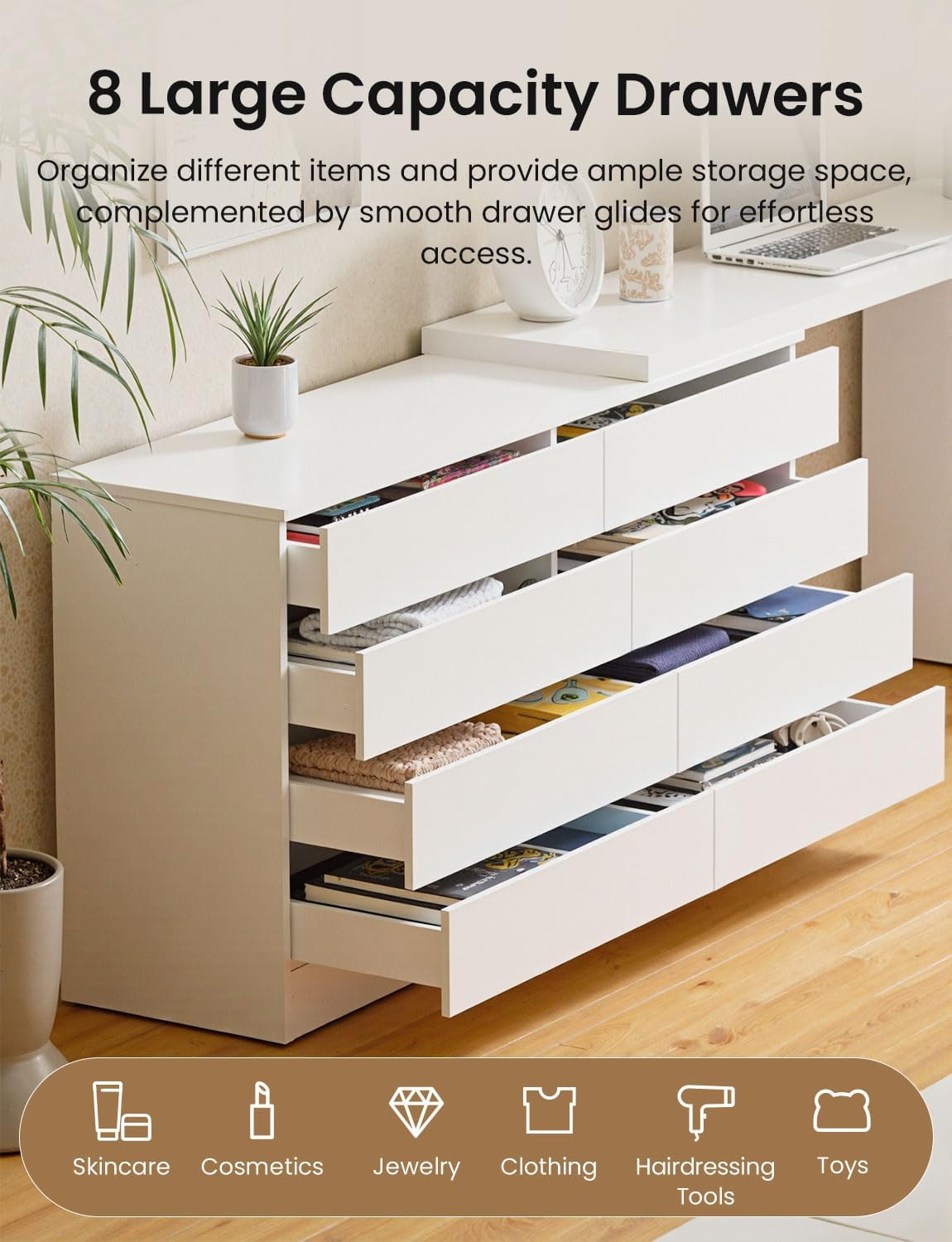 Maximize Your Space: The Ultimate 8 Drawer Vanity Dresser Combo Review