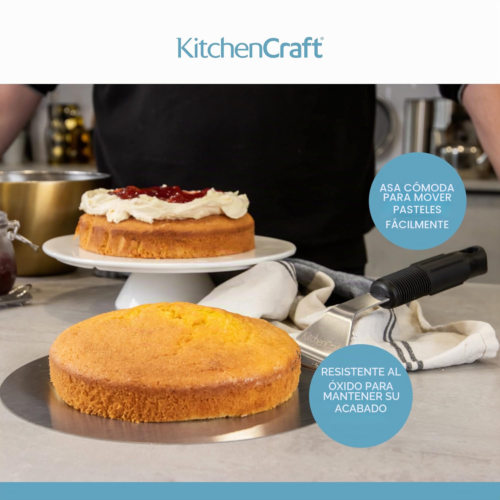KitchenCraft Sweetly Does It Cake Lifter, Stainless Steel, 25 cm