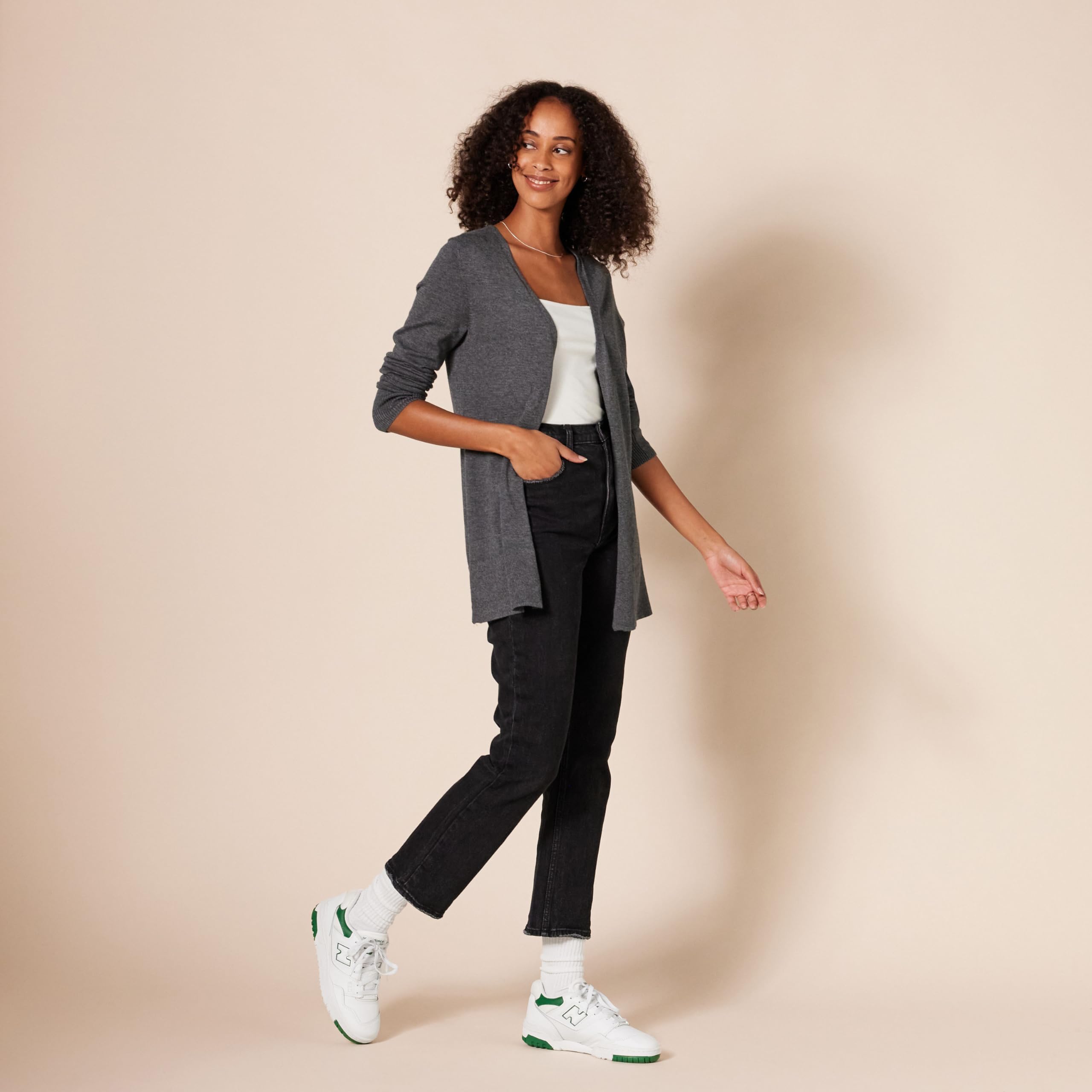 Amazon Essentials Cardigan Leggero Aperto sul Davanti (Disponibile in Taglie Forti) Donna