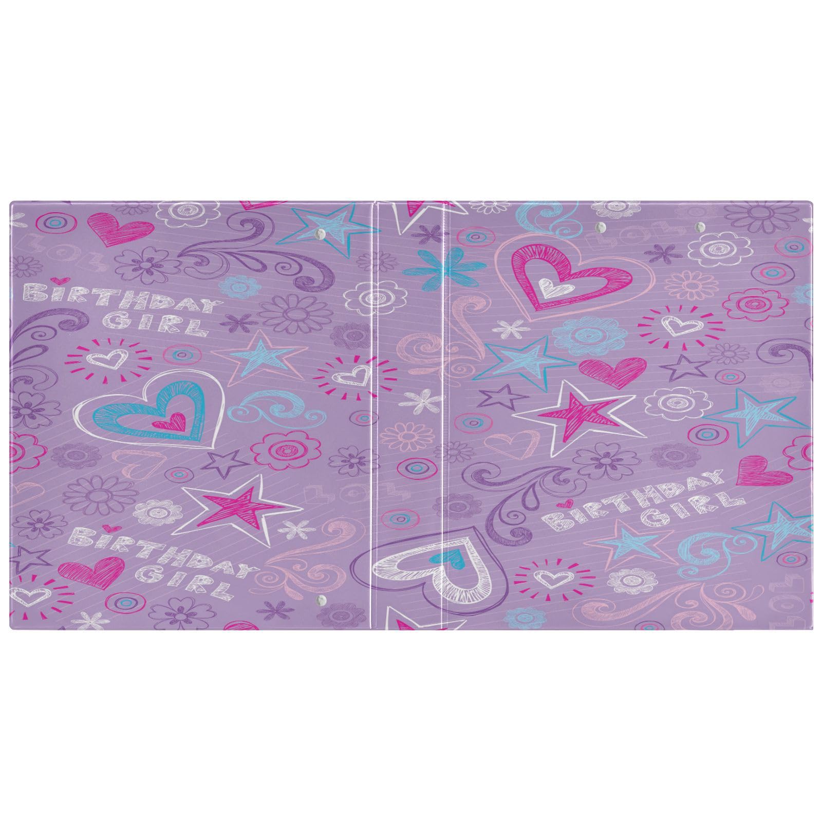 SKYSHU Love Heart - Raccoglitori ad anelli rotondi con 3 tasche interne in PVC trasparente, impermeabili, robusti, 3,8 cm, con clip in metallo antiscivolo, raccoglitori versatili per 200 fogli,