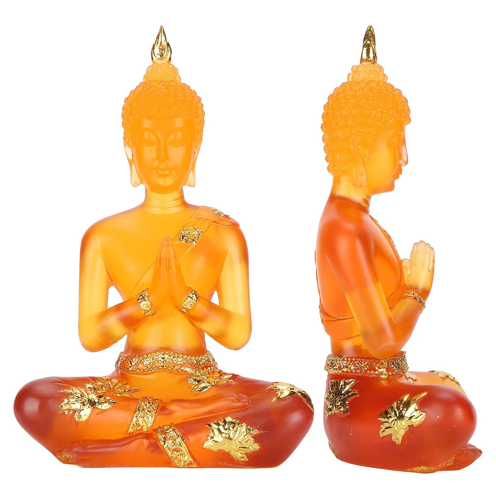 Statua del Buddha di Giada Seduto - Piccola Statuetta Trasparente in Resina