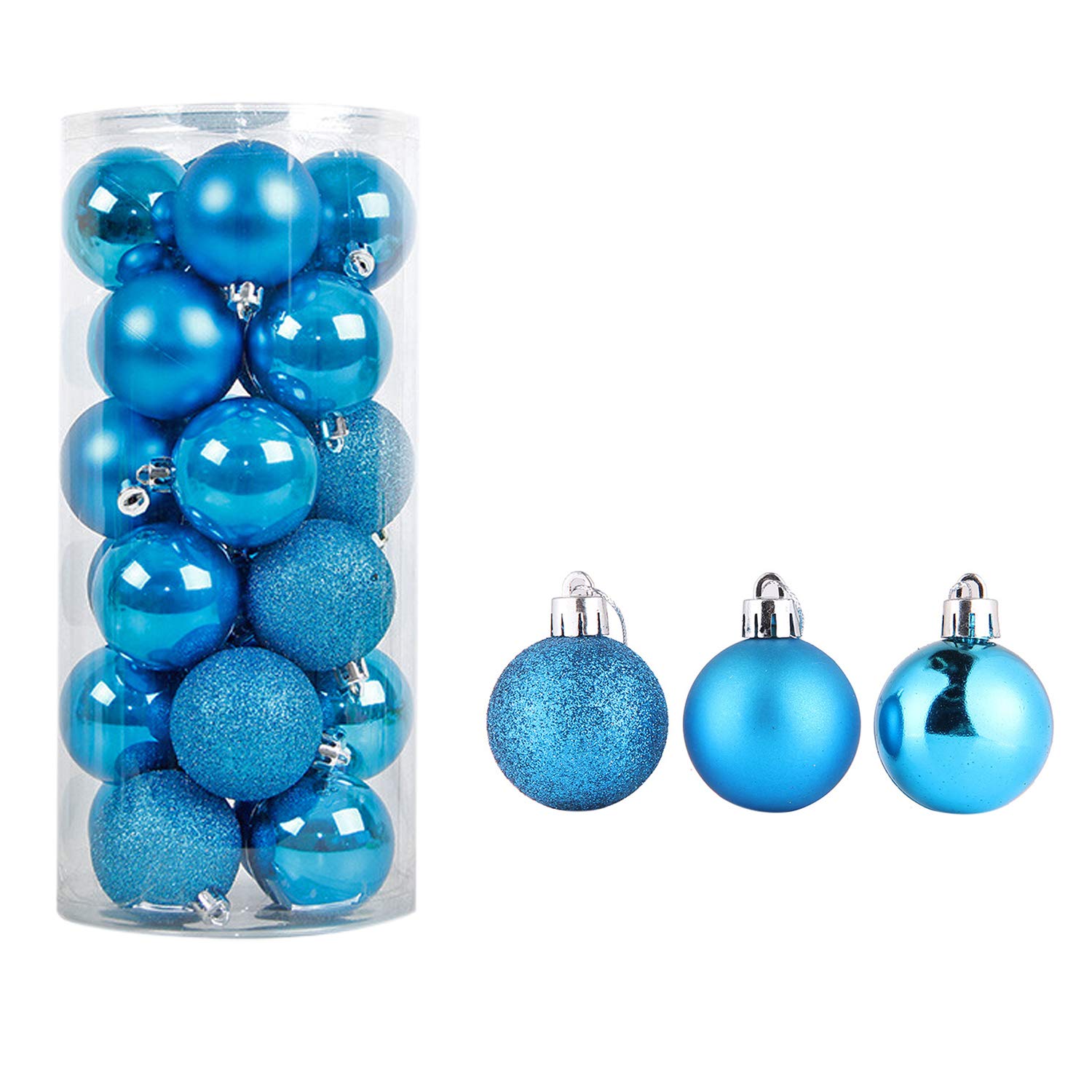 semen Christmas Baubles Tree Balls Decorations Ornament Xmas Tree Festival Party Pendant Baubles (Light Blue, 6 cm)