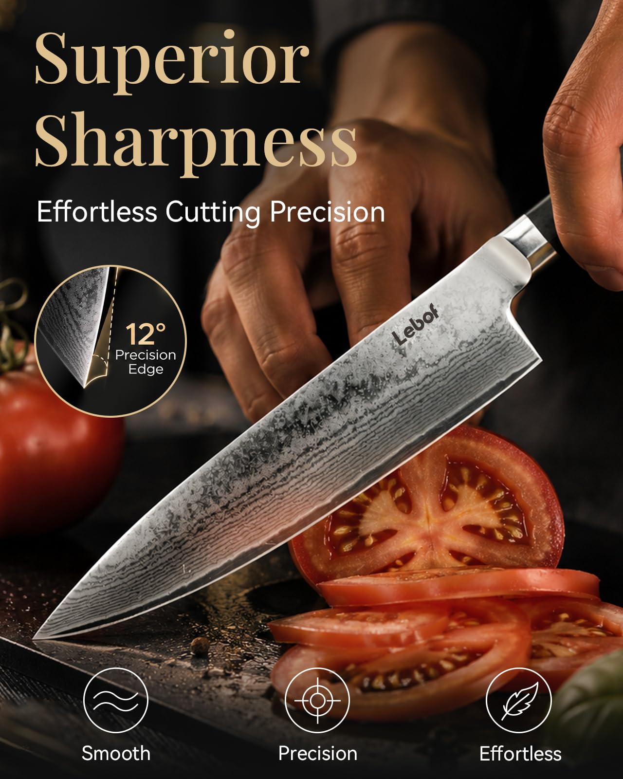8 Inch Damascus Chef Knife, 67-Layer VG10 Core, Gift Box — Amazon image 3