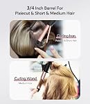 FARERY Céramique Mini Curler cheveux pour cheveux courts, 3/4 pouce de la taille de voyage avec kératine & Huile d'argan infusée, Double tension, Sac de rangement inclus