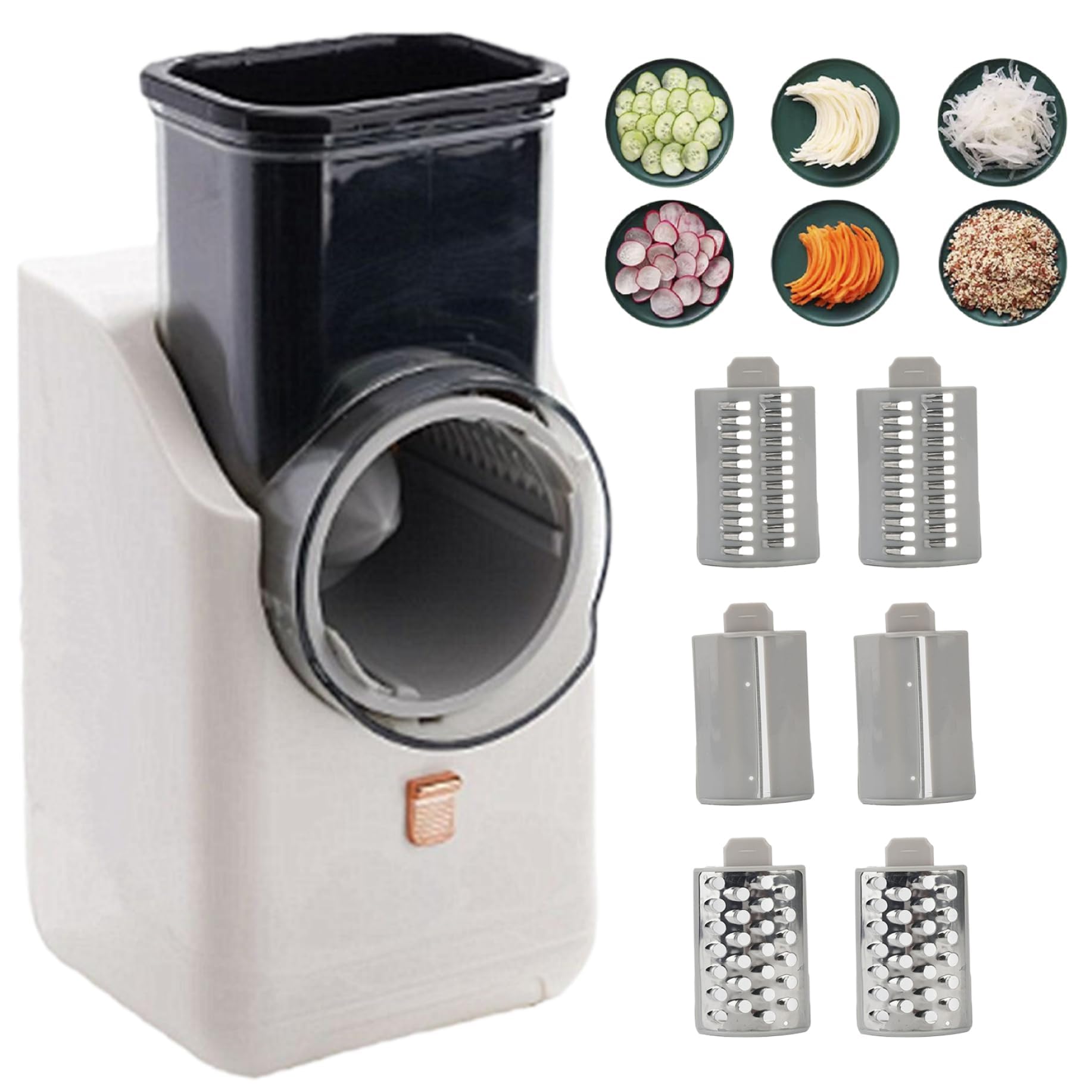 Electric Cheese Grater with 6 Blades USB Charging Automatic Shredder for Food Processor Salad Maker