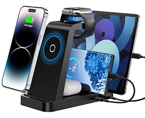 Wireless Charger for iPhone - 5 in 1 Charging Station for Multiple Devices Apple Fast Wireless Charging Stand