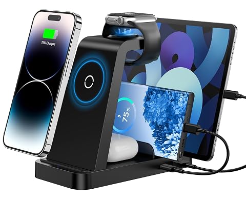 Wireless Charger for iPhone - 5 in 1 Charging Station for Multiple Devices Apple Fast Wireless Charging Stand