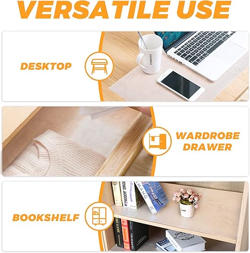 Miniatura 5 de Glotoch - 2 rollos de forros no adhesivos para gabinetes de cocina, impermeables, antideslizantes, para cajón, estantecómodarefrigeradorbaño, 12