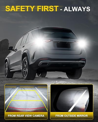 Miniatura 59 de Auxito Focos LED 3157 mejorados, rojo, 500% más brillantes, 3056, 3156, 3057, 4157, chip 102-SMD, proyector para luces de freno, freno trasero