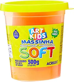 Acrilex Soft Massa de Modelar, Laranja, 500 g