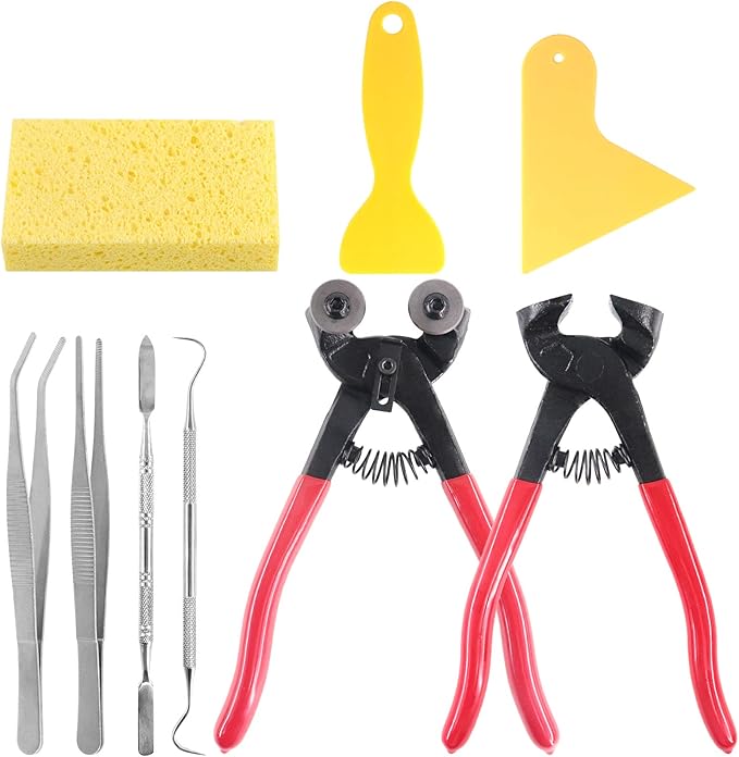 Hilitchi 9 Pcs Premium Carbide Wheeled Glass Tile Nippers Mosaic