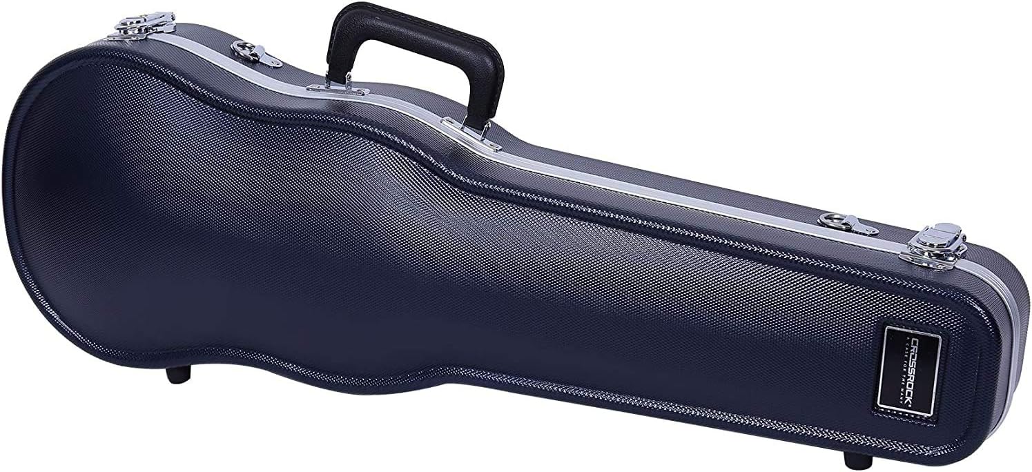 CrossrockABS Molded Case-1/4Size Violin Hard Shell Case, Blue (CRA860SVQBL)