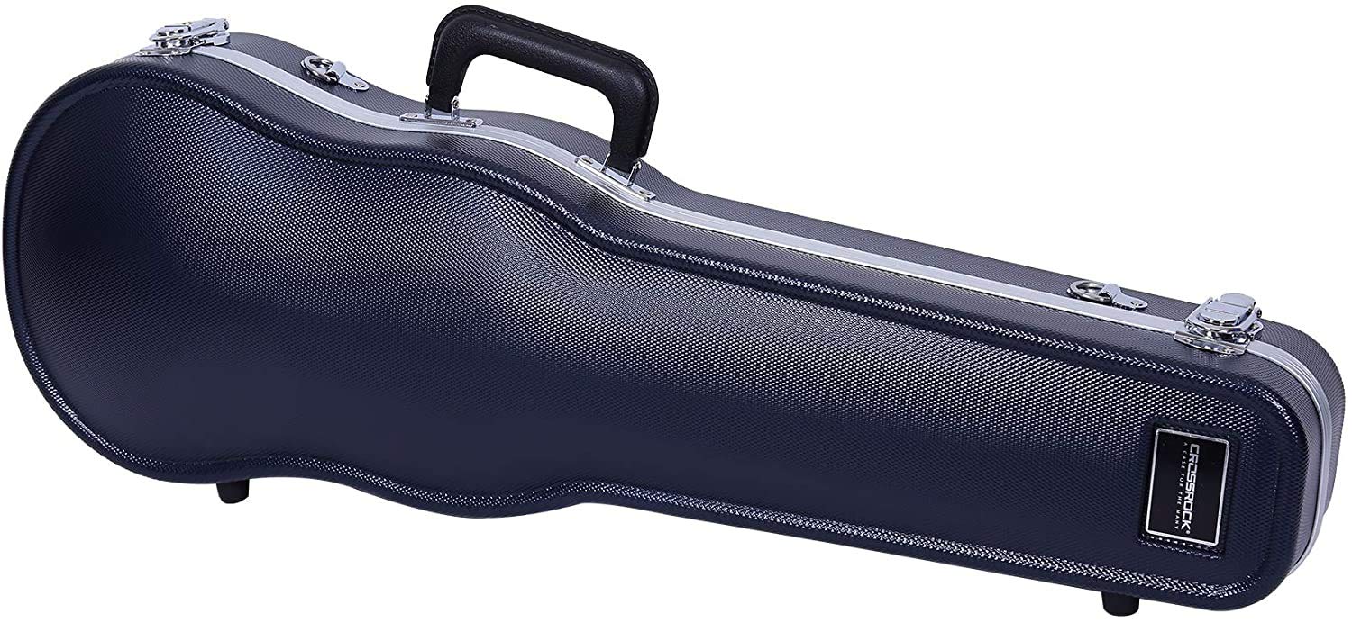 CrossrockABS Molded Case-1/4Size Violin Hard Shell Case, Blue (CRA860SVQBL)