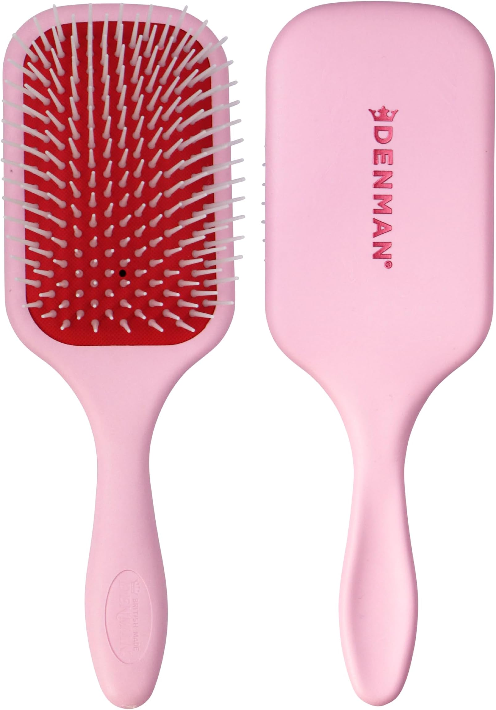 Detangling and Paddle Hair Brush for Fast Detangling, Blow Drying and Styling - Combination of D3 Pins & Paddle Brush (Pink Crush) D38