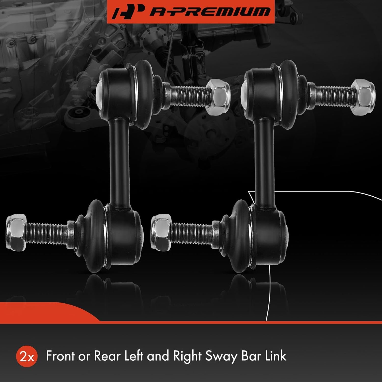 A-Premium 2 x Front & Rear Sway Bar Links Stabilizer Bar Links, Compatible with Chevrolet Corvette 1997-2017, Cadillac XLR 2004-2009