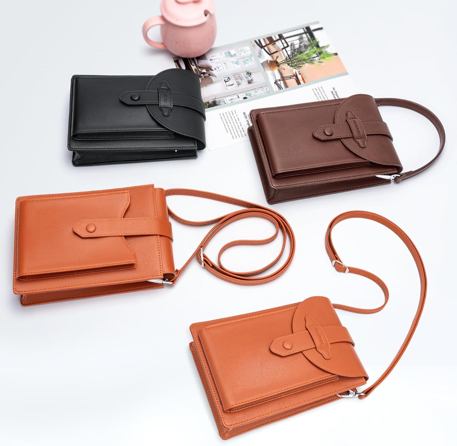 nuoku Small Crossbody Bags for Women with Elastic band Mini Cellphone Purse Designer Phone Bag with Sponge - Image 6