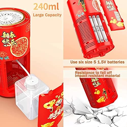 Miniatura 6 de Máquina de burbujas de fuegos artificiales, máquina automática de burbujas para niños, juguetes eléctricos para hacer burbujas con luz y música,