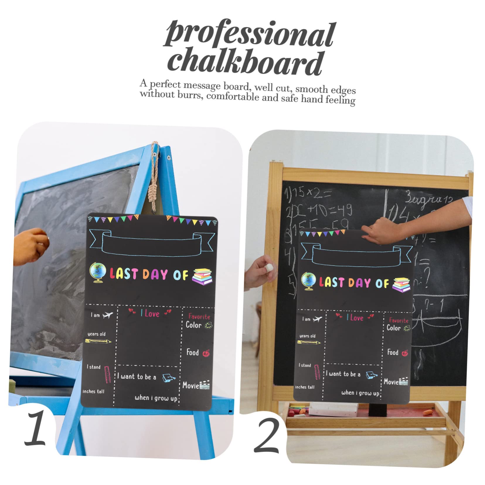 VILLCASE 5 Pz lavagna scolastica scuola media scrittoio lavagna riutilizzabile espositore con lavagna magnetica adornare registrazione consiglio scolastico lavagna in legno di gesso Black