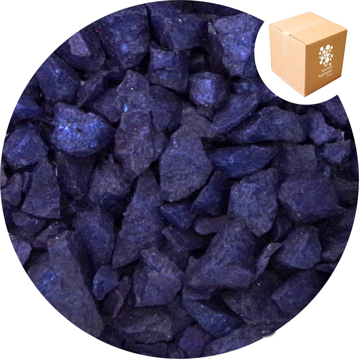 Specialist Aggregates ® - 15kg Aspen - Midnight Blue - Decorative Gravel/Stones | Weddings | Events | Memorials | Photography | Home | Garden | Vases | Art | Craft | 18 COLOURS | UK Manufacturer