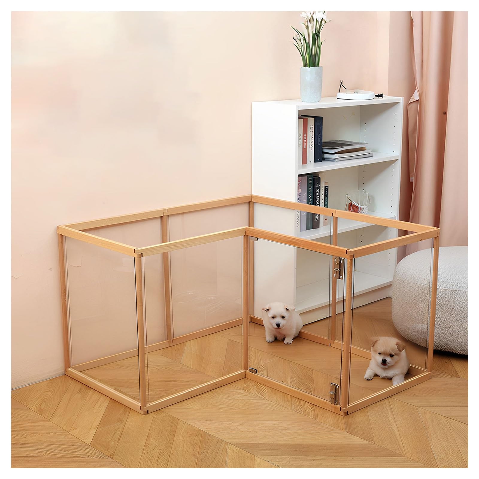 Recinto per Cani in Trasparente,Impermeabile Trasparente,Recinto per Cani da Interno Taglia Piccola,Recinto per Gatti in plastica con cancello,Facile da Pulire,Espandibile(A,10pcs)