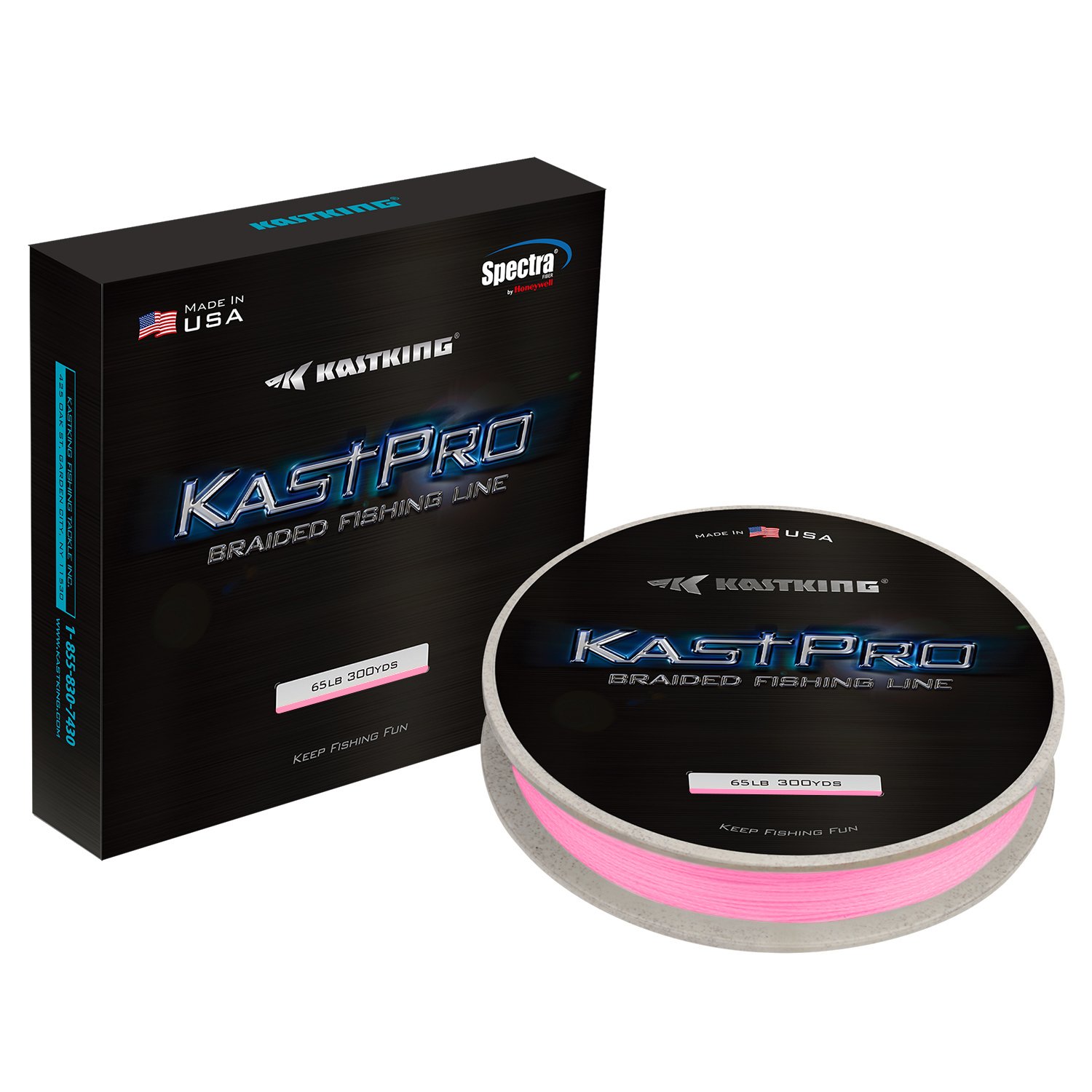 KastKing KastPro Braided Fishing Line - Spectra Super Line - Made in The USA - Zero Stretch Braid - Thin Diameter - Aggressive Weave - Incredible Abrasion Resistance!