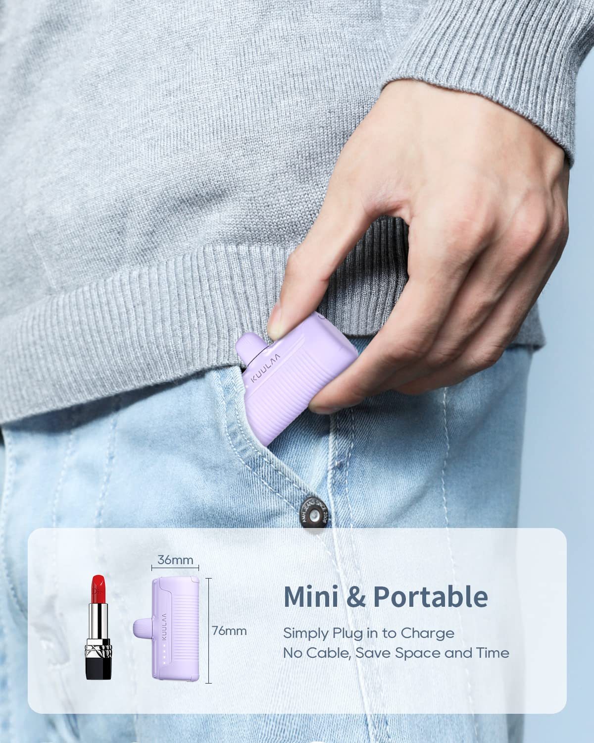 Mini Batterie Externe Pour IPhone 4500 MAh, Mise à Niveau 12 W PD Charge Rapide Petite Mais Puissante, Légère Et Compacte, Compatible Avec IPhone 14/14/Pro Max/13/12/11/XR/XS/8/7/6plus Et Plus Encore