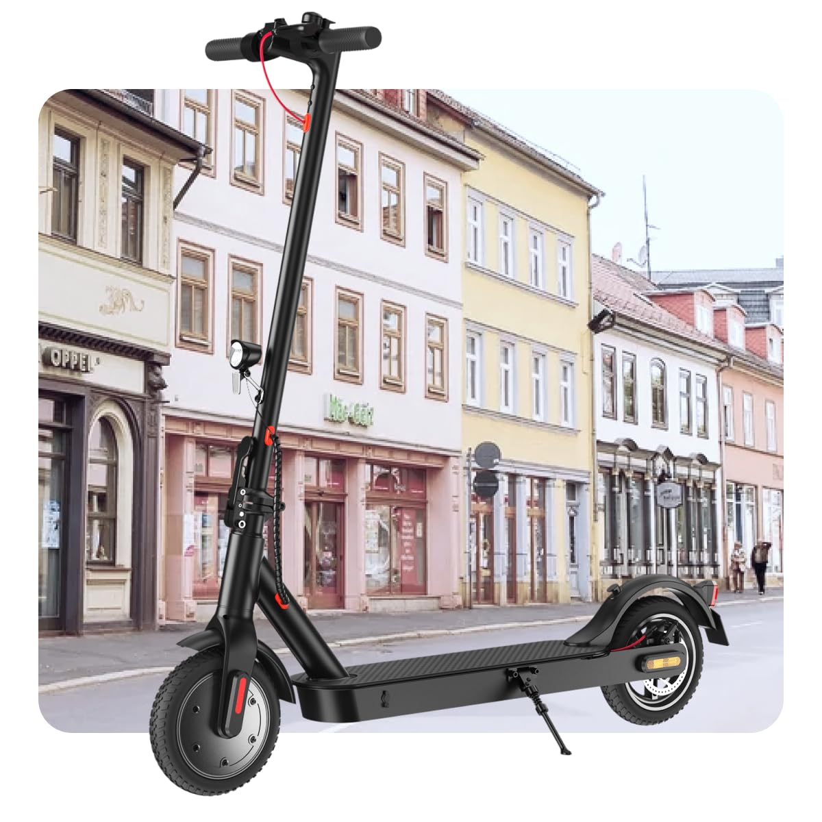 E Scooter mit Straßenzulassung, ABE Elektroroller Belastung bis 120kg, 30 km Reichweite, LED, 20km/h, 350W Motor, 8,5 Zoll Wabenreifen,Duales Bremssystem E Roller für Erwachsene