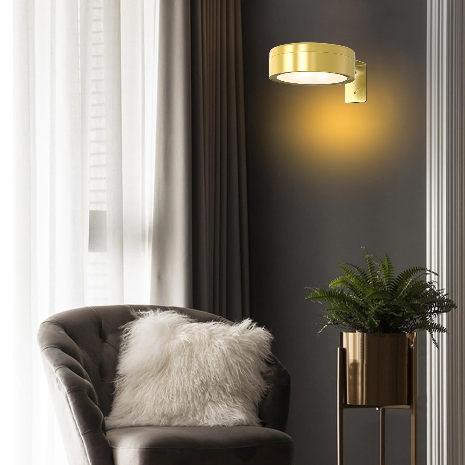 Lot de 4 lampes pour tableau sans fil avec 3 températures de couleur, lumière d'image avec télécommande, éclairage mural sans fil, minuterie à intensité variable, doré
