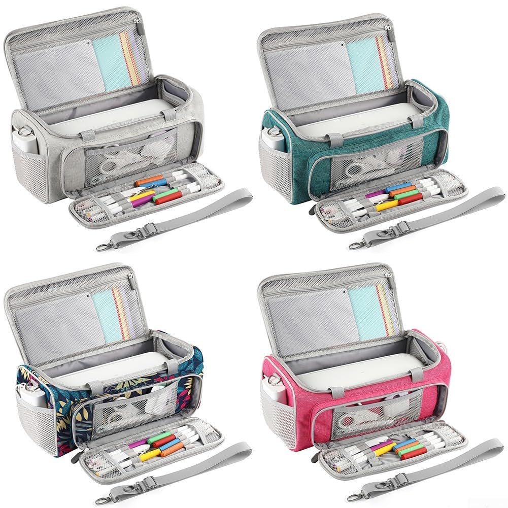 Funda de transporte compatible con Cricut Joy Xtra y accesorios, para máquina Cricut Joy antiarañazos, con múltiples bolsillos con espacio para máquina, cuchillas y adaptadores (gris)