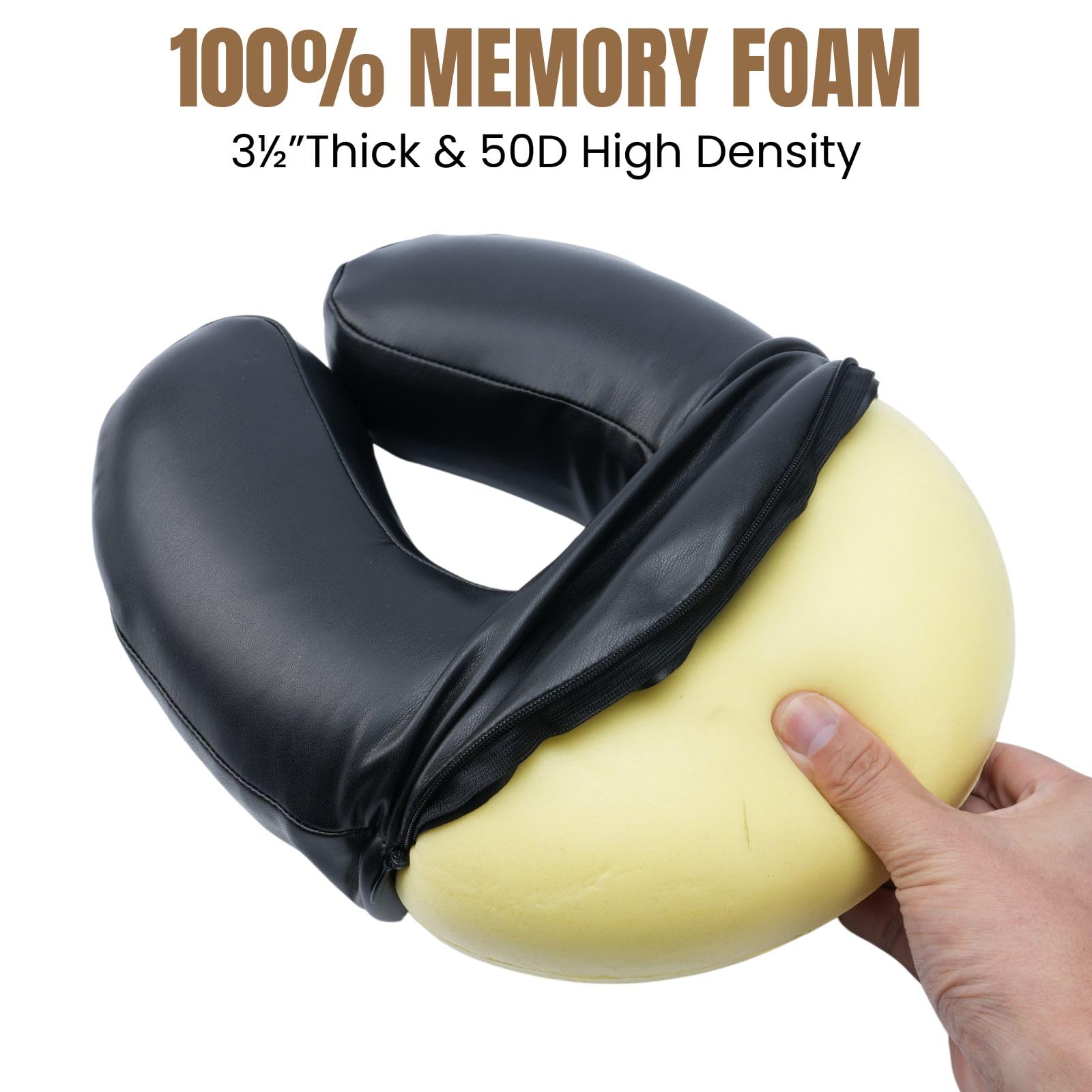 Soporte para masaje facial con cojín para la mesa de masaje, se adapta a la mayoría de mesas de masaje, espuma viscoelástica, ajustable 4