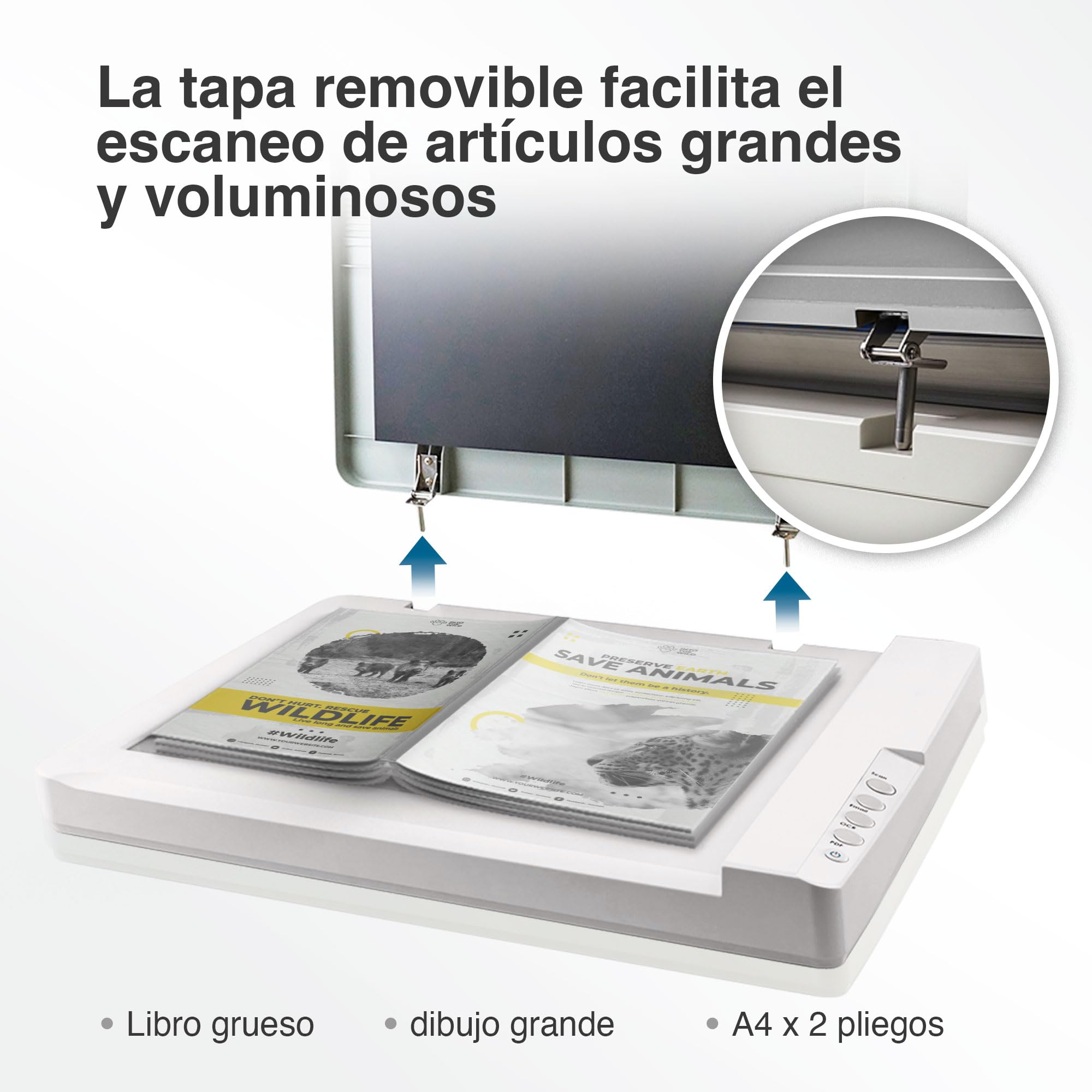 Plustek OS1180 Escáner Plano A3 para Gráficos y Documentos, Escaneo Rápido
