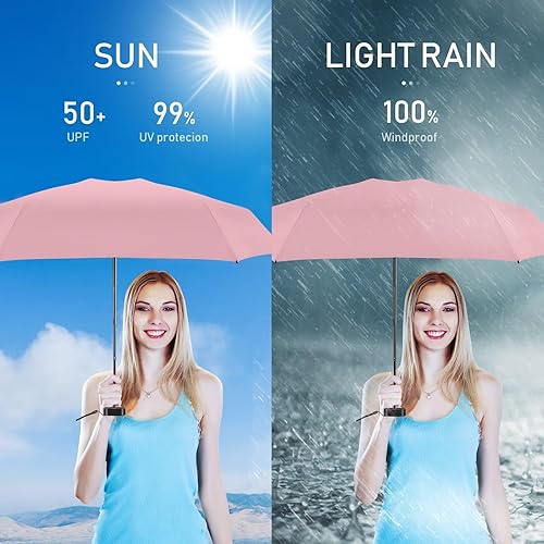 Miniatura 5 de LEAGERA Compact Travel Umbrella with Case - Mini Umbrella for Purse, Small Lightweight &Tiny Umbrellas Design Perfect for Parasol Outdoor