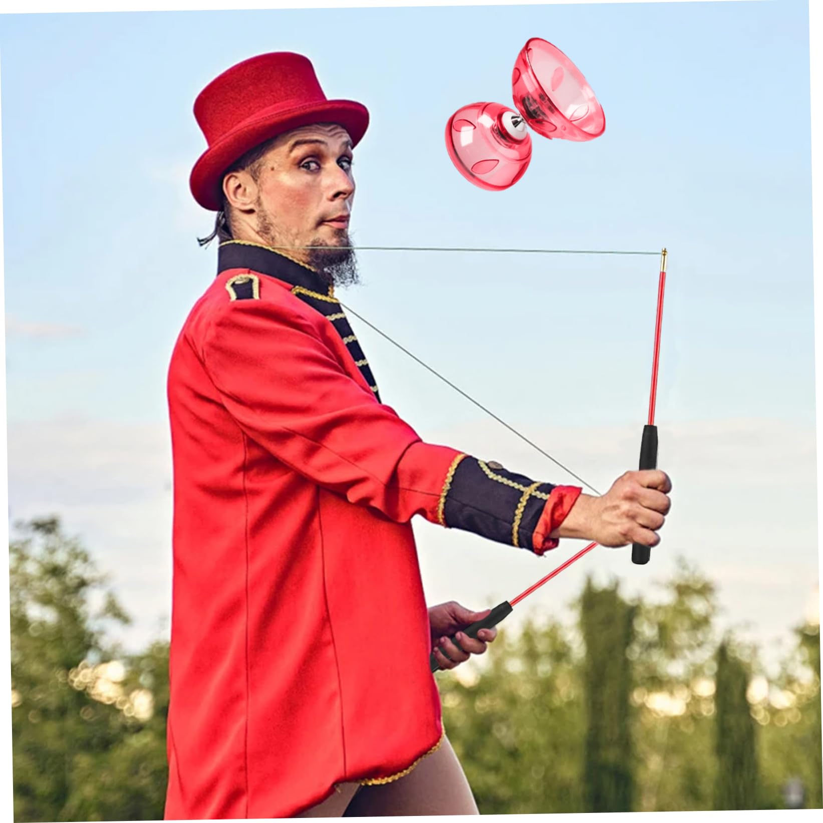 Diabolo, Yoyo Cinese con Corda e Bastoncini di Ricambio e Istruzioni, Yoyo Professionale per Principianti, Giocatori esperti|.Cinese