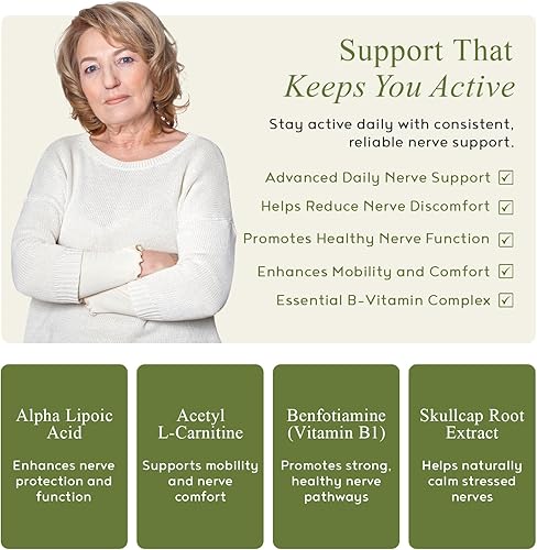 Miniatura 3 de Neuropatía - Mezcla natural para un alivio óptimo del dolor nervioso y bienestar, ácido alfa lipoico, L-carnitina, vitaminas B6 y B12, raíz de