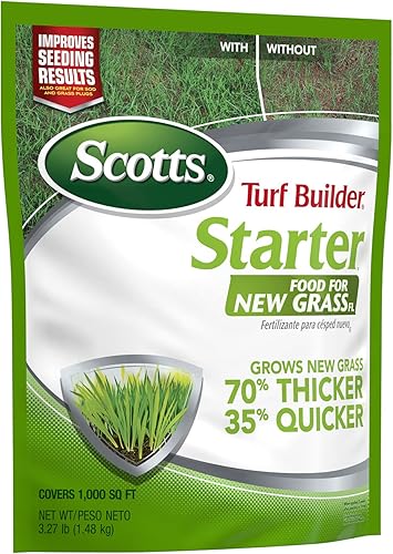 Miniatura 31 de Scotts Turf Builder fertilizante para césped - Fertilizante iniciador de pasto nuevo, Set principiante